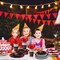 120 Pcs Happy Birthday Party Supplies Disposable Party Tableware Serves 24 Included 7 Inch 9 Inch Plates Napkins Cups Forks for Men Woman 50th Birthday Party Decorations (Black and Red)